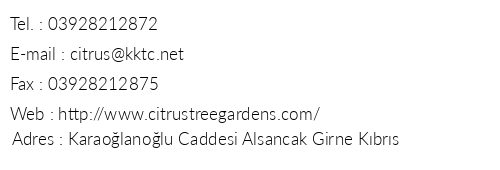 Citrus Tree Gardens telefon numaralar, faks, e-mail, posta adresi ve iletiim bilgileri
